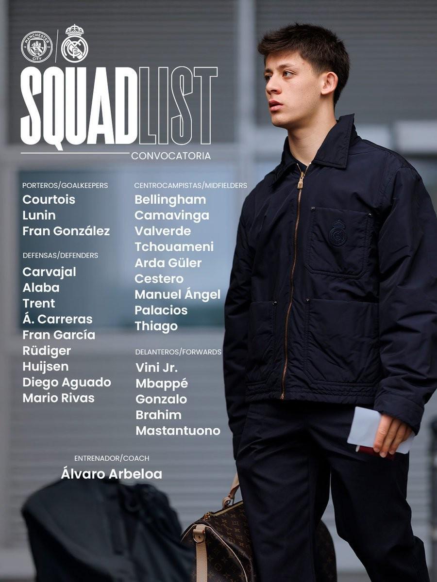 皇马欧冠客战曼城大名单：姆巴佩、卡雷拉斯回归